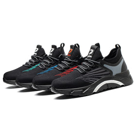 Men's Breathable Mesh High-Top Work Shoes Trendy Versatile Thick-Soled Non-Slip Casual Ankle Boots Safety Shoes