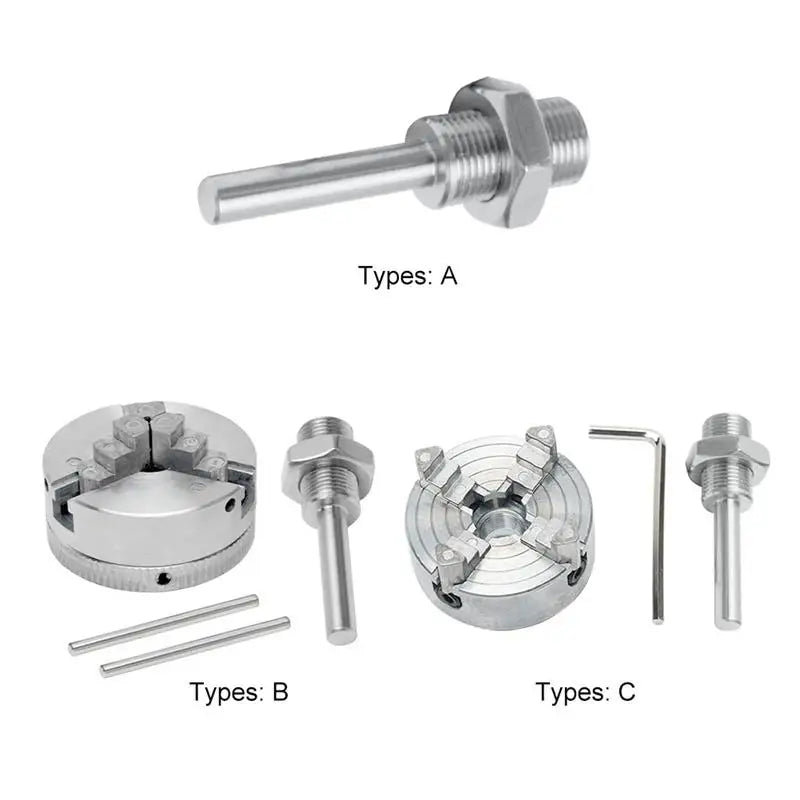 Z011 Mini Machine Tool Three-Jaw Chuck/Z011A Four-Jaw Chuck+M12 * 1 Chuck Electric Hand Drill Connecting Rod