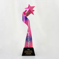 28cm Height Colored Pink Purple Resin Star Crystal Trophy Award MH-J0093
