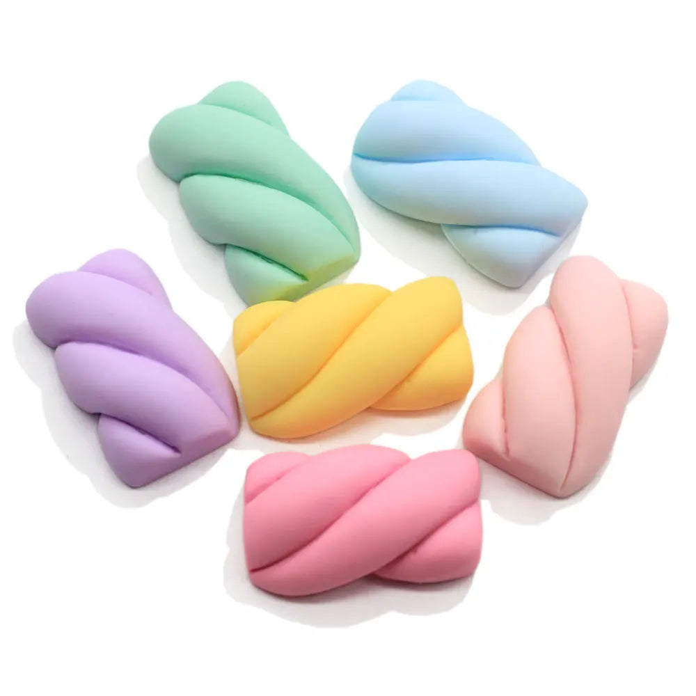 Pastel Color Screw  Marshmallow Flatback Square Candy Resin Ornament for Phone Case Embellishment Diy Jewelry Accessory