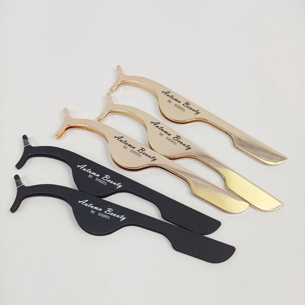 LASTROSE Private Label Stainless Steel False Eyelashes Tweezer Gold Rose Gold Eyelash Applicator Vendor Luxury Lash Tools