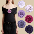 Stereo Little Fragrant Camellia 7.5cm Premium Brooch Handcrafted Accessories Suit Sweater Coat Flower Brooch