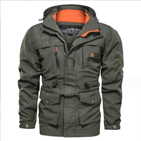 2023 New Fashion Mens Winter Windproof Parka Thicken Jacket Hooded Plus Size Outwear Jack Coat