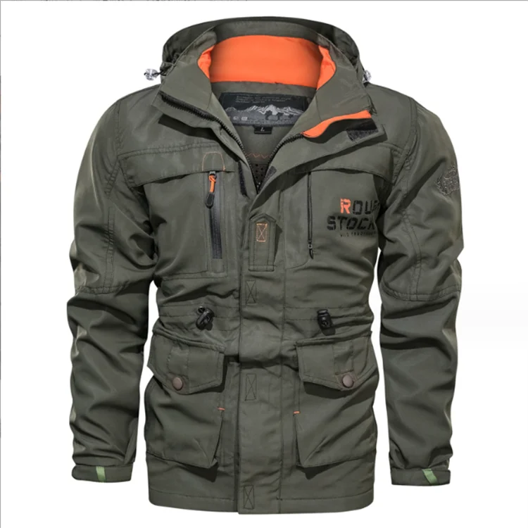 2023 New Fashion Mens Winter Windproof Parka Thicken Jacket Hooded Plus Size Outwear Jack Coat