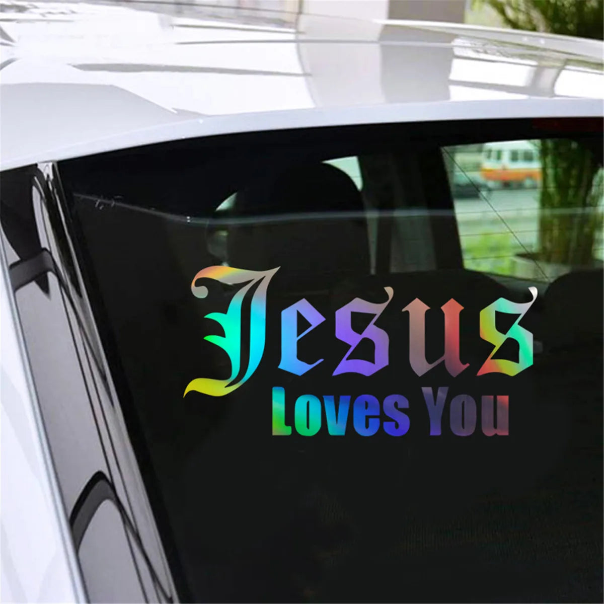 Jesus Loves You Fun Car Window Vinyl Decal Bumper Door Art Sticker Removable Vinyl Sticker Gift Die Cut Decal Latop window Glass