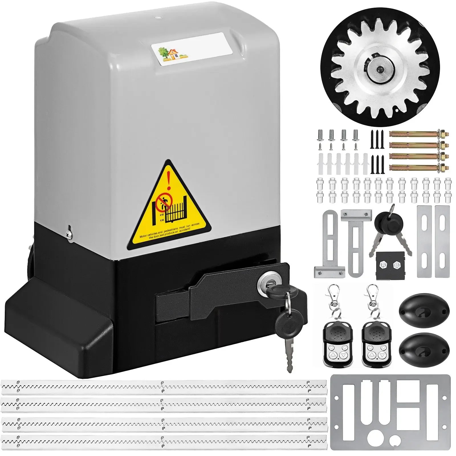 VEVOR EU Warehouse Ready Stock Gate Opener 1300LBS Electric Garage Door Opener Automatic Sliding 2 Keys With 4m Racks Operator