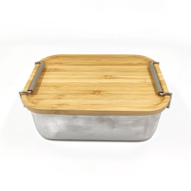 New Arrivals 304 Stainless Steel Eco-Friendly BPA Free Lunch Box with Bamboo Lid for Newborns
