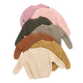 RTS Oversized Pullover Children Clothes Solid Color Knitted 100%Cotton Baby Sweater Winter
