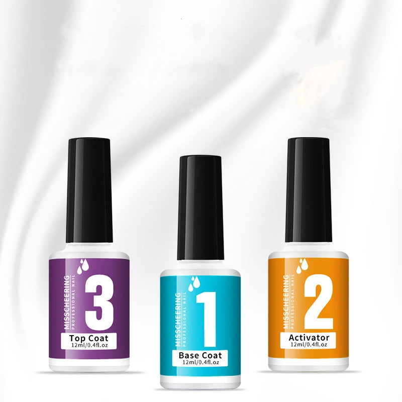 Misscheering Nail Art Dipping Powder Solution Infiltration Foundation Glue Base Coat Gel Top Coat Gel Activator Gel