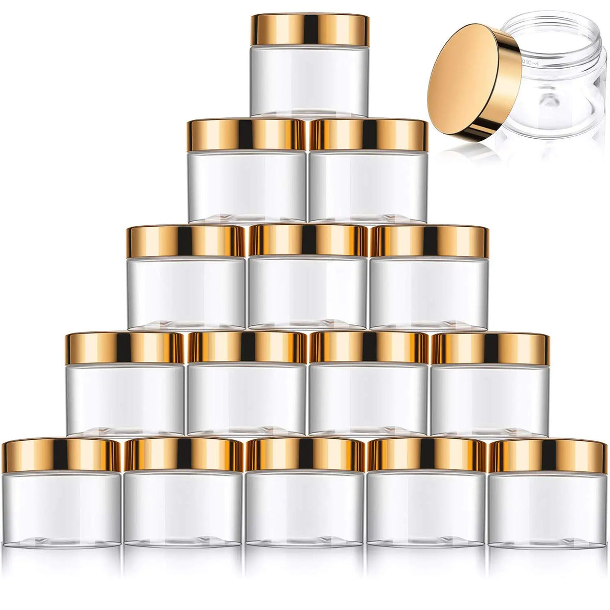 Rose Gold Wholesaleoz Plastic Jars with Lids Cosmetic Jars with Lids Plastic Cosmetic Jar with Lid 100ml 200ml