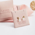 6*6cm Earring Necklaces Display Cards Custom Logo Jewelry Packaging Multi Hole Storage Velvet Jewelry Pouch Inserted Card