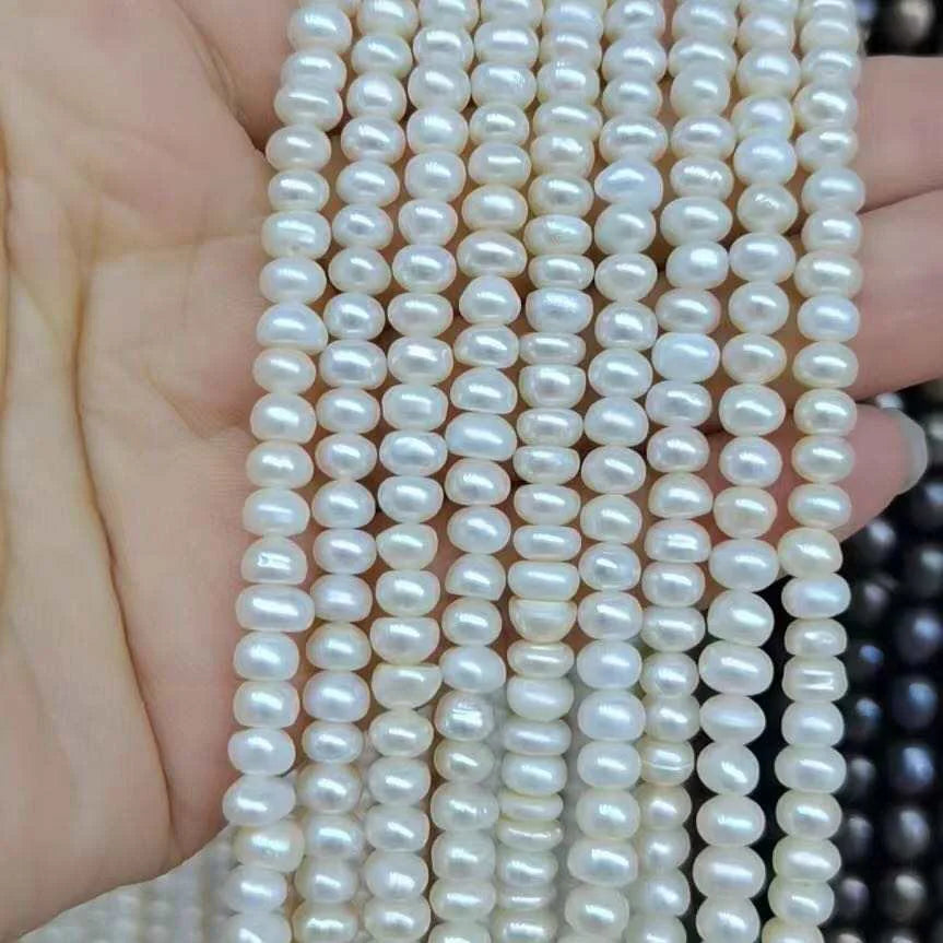 AA Grade Mini Near Round 5-6 mm Loose Freshwater Pearl Strand Natural Loose Pearls Wholesale