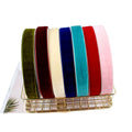 Factory Wholesale Single Face Green  25mm Christmas Gift Wrapping Ribbon  Velvet Ribbon for Packing Flower Ribbon