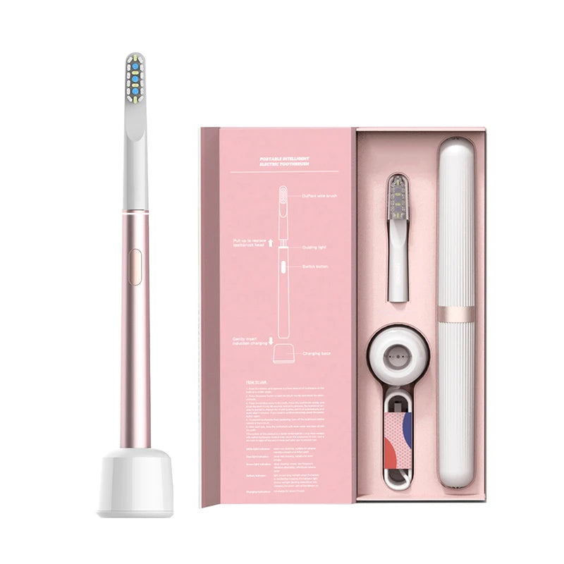 Wholesale Wireless Rechargeable Gold Rose Slim Ladies Electric Toothbrush