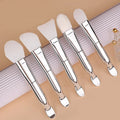 Beauty DIY Makeup Mud Tool Dual End Rose Gold Silver Silicone Nylon Hair Mask Face Face Clay Mask Brush with Spoon