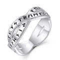YILUN Viking Runes Nordic Style Jewelry Ancient Runic Inscriptions Unisex 925 Sterling Silver Statement Ring