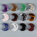 Wholesale Natural Stone Crystal Agate Rose Quartz Moon Shape Ornaments Gemstone Crafts Ornaments Handicraft Decorative Accessory