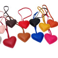 New love Heart Leather Tags Embossesd hang Car Keychains Bag Pendant Key Ring Accessories Ornament Wristlet Bag Charms