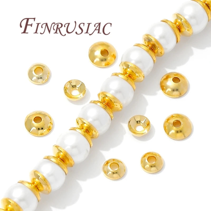 Lot of 100pcs 4mm 5mm 18K Gold Plated Spacer Beads Caps Jewelry Making Findings & Components for Bracelets Accessories