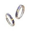 Tarnish Free  Design Fine Fashion Jewelry Delicate Ring Silver Plated Stainless Steel Sun Moon Couple Rings for Women Men