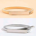 2023 Metal Fashion Belt  Women Elastic Waist Metal Chain Stretch Dress Belt Skinny Gold Waistband for Women