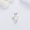 Retro Style Oxidized Sterling Silver Flower Shape Filigree Lobster Clasp for Bracelet Jewelri Hook Findings