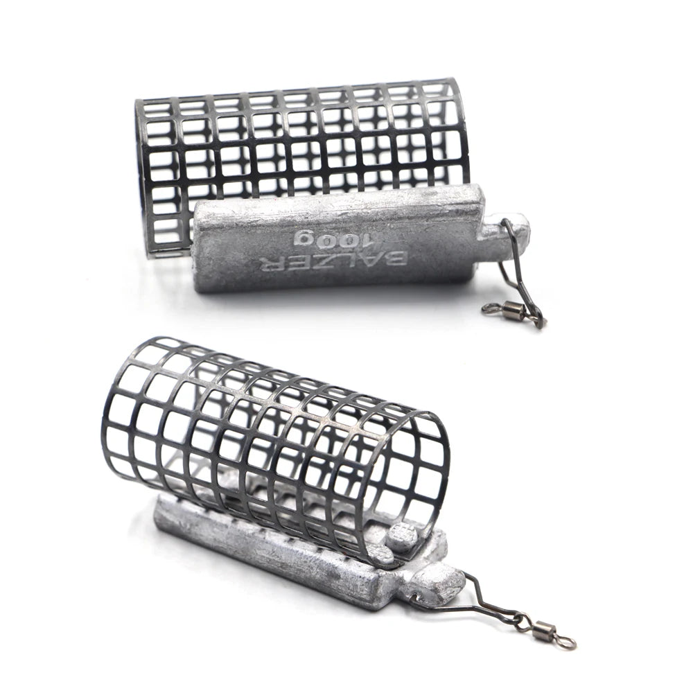 Carp Long Casting Fishing Metal Wire Mesh Cage Feeder 28*56mm30g/ 60g