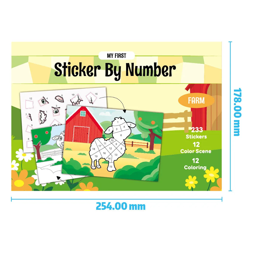 Handmade Diy Laser Sticker Book Children Cartoon Farm Puzzle Stickers Crafts Educational Toys