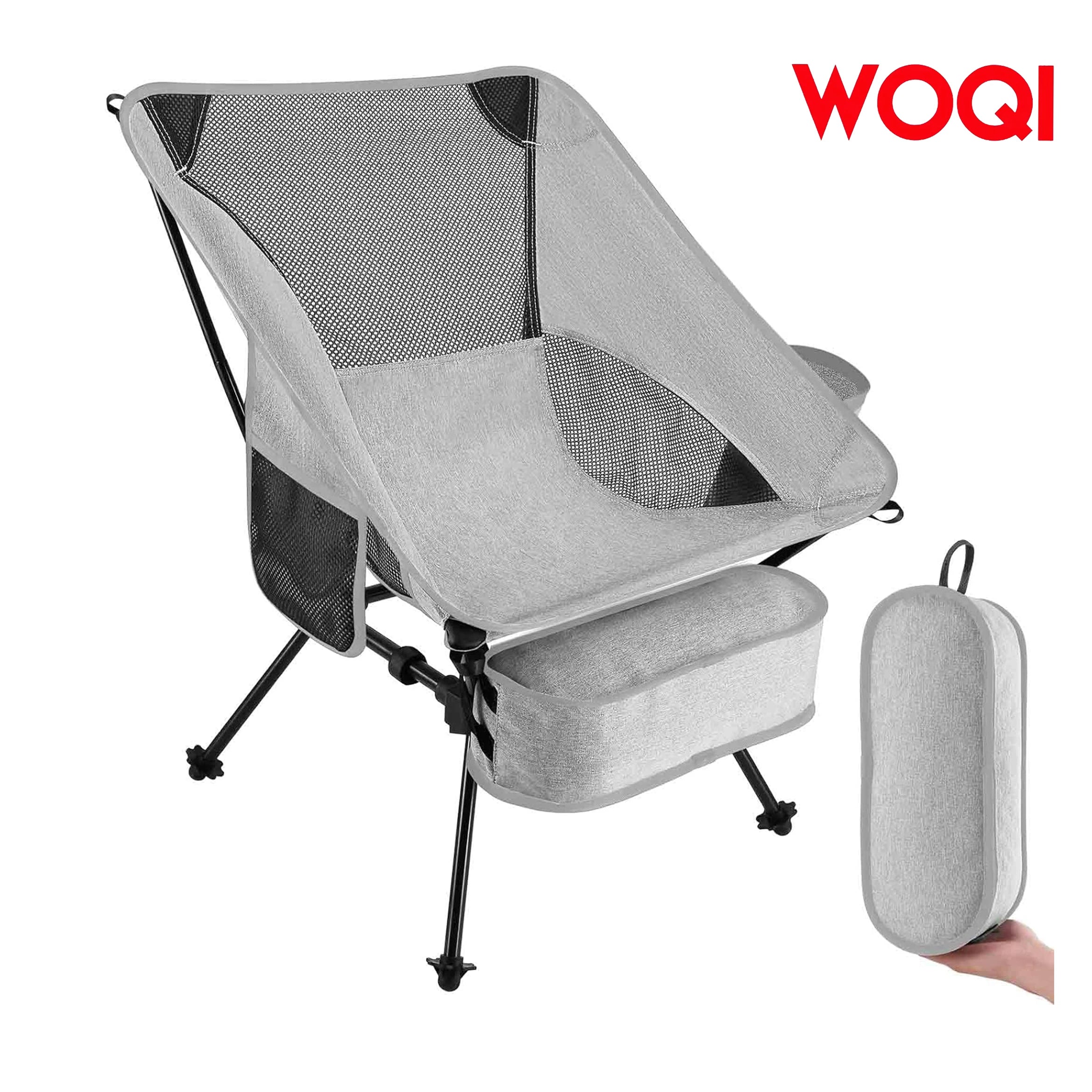 WOQI Ultralight Outdoor Folding Camping Chair Comfortable Portable Backpack Chair Outdoor Lawn Beach
