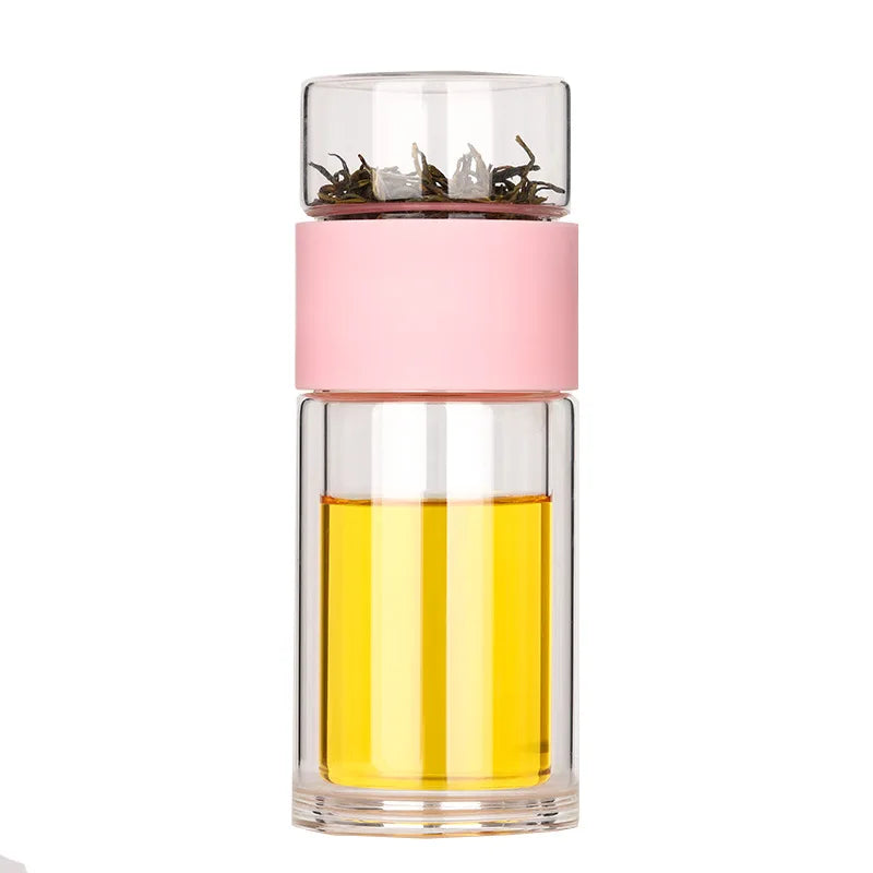 Hot Selling Double Wall Turkish Tea Maker Leak-Proof with Portable Leather Infuser Direct Drinking for Adults for Travel