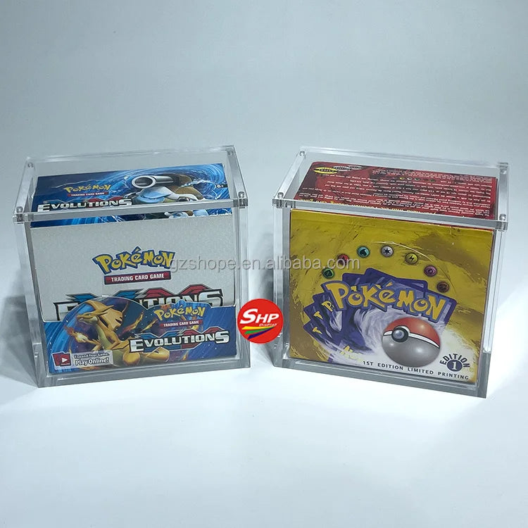 SHP High Quality Acrylic Pokemon Tcg Origin Booster Box Custom Design Stackable Clear Display Box With Magnetic Lid Case