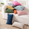 Hot Selling Hot Selling Throw Pillow Cases Cotton Thread Stitching Edges Solid Dyed Soft Chenille Cushion Covers for Couch Sofa