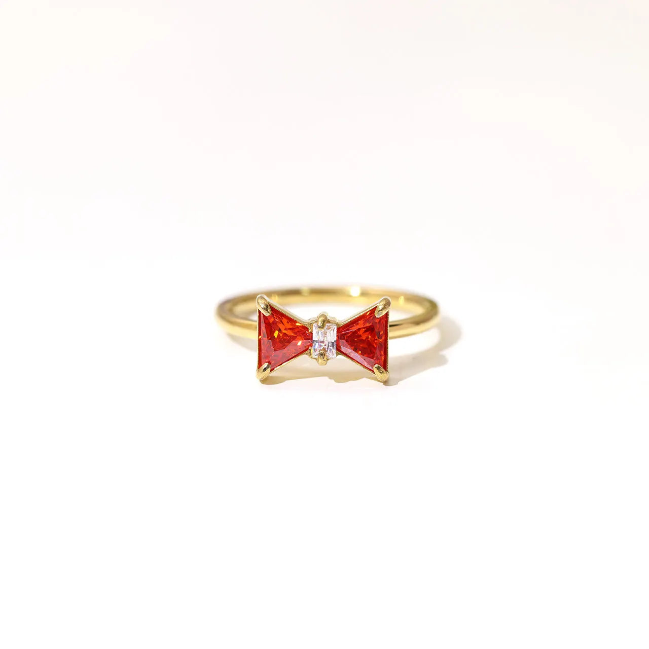 2025 Trendy Bow Stainless Steel Ring for Women Minimalist Luxury Jewelry Elegant Bowknot Design 18k Gold Plated Hypoallergenic