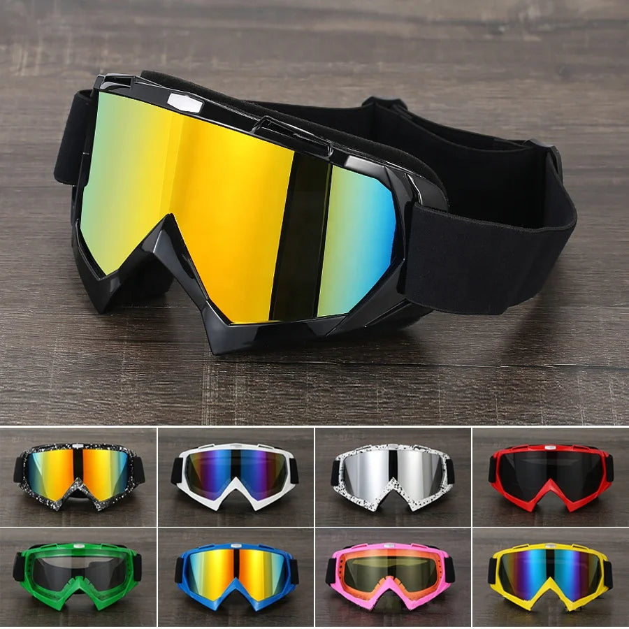 UV400 Anti-Scratch Dustproof Safety Motorcycle Goggles Soft Thick Foam Off-Road Racing for Men Women Outdoor Sports Skiing
