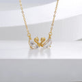 Merryshine 18K Gold Plated  925 Sterling Silver Designer Fine Jewelry Zircon Two Swan Pendant Necklaces for Women