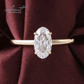18K/14K Yellow Gold Original Brilliant Cut Genuine Diamond Test Past 5.5*10mm D Color Oval Moissanite Wedding Ring Fine Jewelry