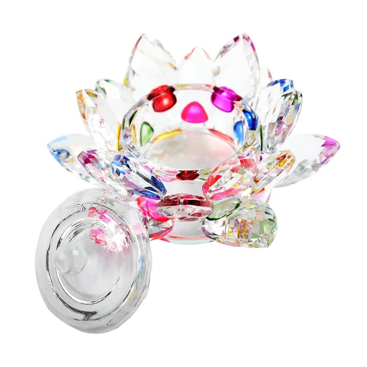 Lotus Flower Colorful Nail Cup Crystal Bowl Acrylic Powder Liquid Holder Nail Art Transparent Glass Dappen Cup with Cover