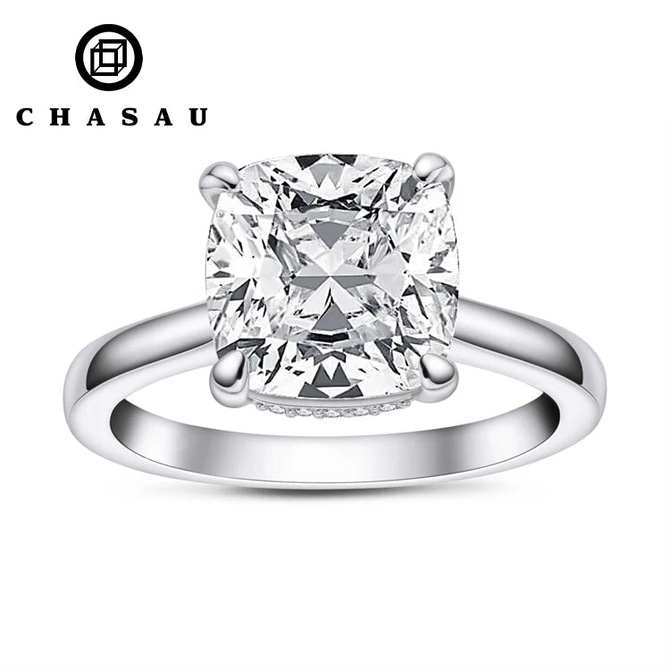 Engagement Jewelry 10mm 5 Carat 5CT CZ Cubic Zircon 925 Sterling Silver Wedding Classic Solitaire Ring for Women MegaBDM