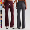 Custom Logo Breathable Tummy Control Wide Leg Yoga Pants Fitness Butt Lifting Workout Flared Leggings for Women