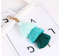 Wholesale Custom Modern Kid Girls Pompom Carabiner Keyring Colorful Tassel Keychain Alloy Bulk Bag Charm for Women