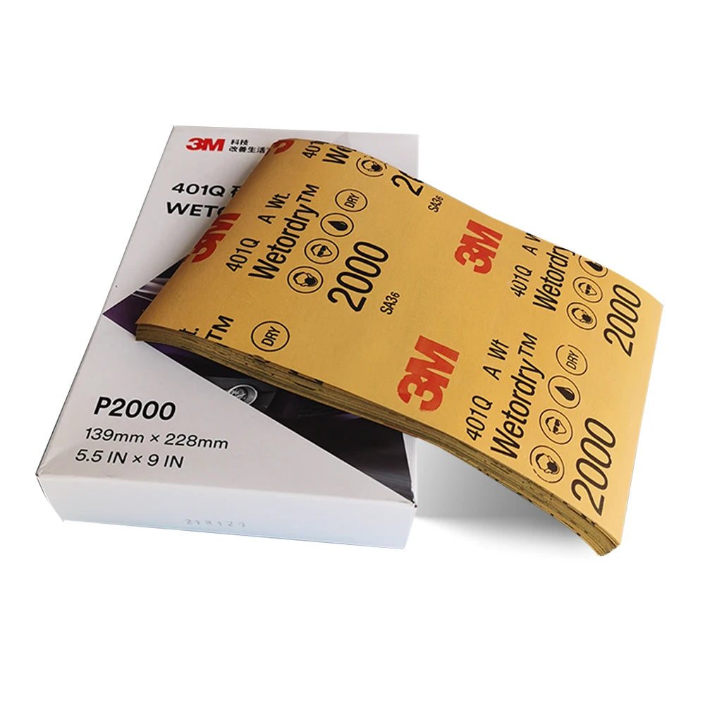 Real 3M401Q Polished Sandpaper Customizable OEM Car Paint Surface and Furniture Polishing Square Water Abrasive Sandpaper