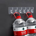 Creative Design Metal Wall-Mounted Coat Rack with 8 Hooks Double Clothes Hanger Transparent Plastic for Kitchen Bathroom Use