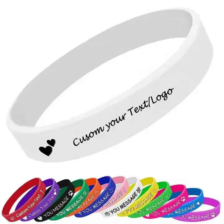 Professional Silicone Rubber Wristband Bracelets Custom Personalisable Waterproof Comfortable Fashionable Promotional Gifts for