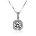 OAHLAN Fashion Jewelry 1CT Round Cut VVS1 Moissanite Cubic Pendant 925 Sterling Silver Necklaces for Women Engagement Gift