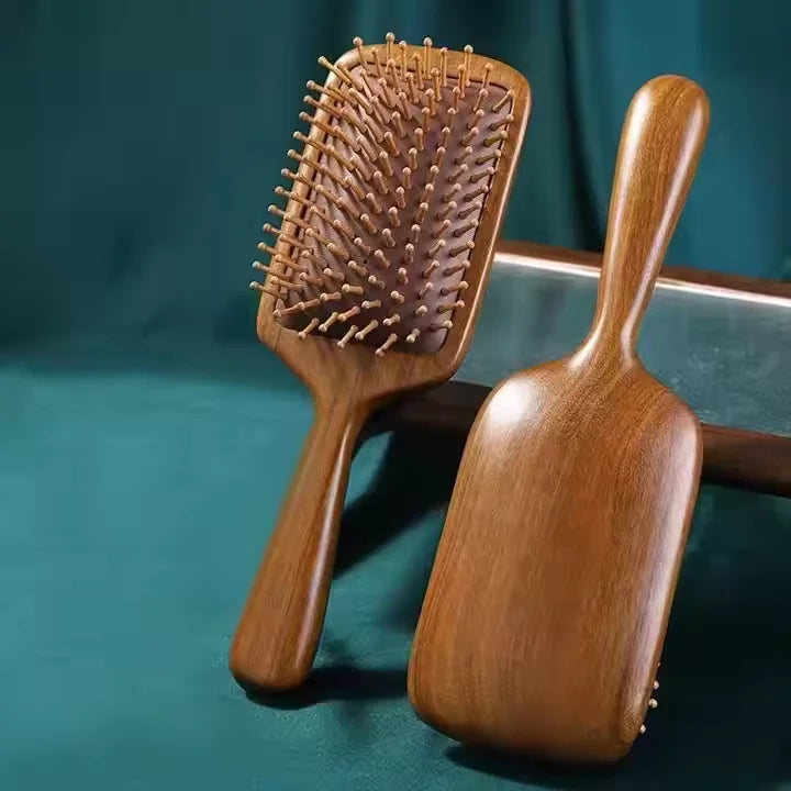 Original Sandal Wooden Hair Comb for Women and Men Sandalwood Hair Brush Custom Logo and Packaging