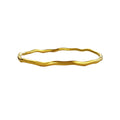 Wholesale 18K PVD Plated Waterproof Simple Irregular Bangle Cold Fashion Style Thin Wave Open Bracelet for Women Trendy Jewelry