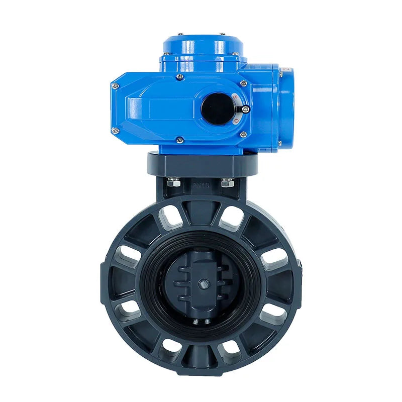 DC24V AC220V DN50DN100 Electric Automatic Motorised Control UPVC Plastic PN10 Epdm Ptfe Seal butterfly Valve Supplier for Water