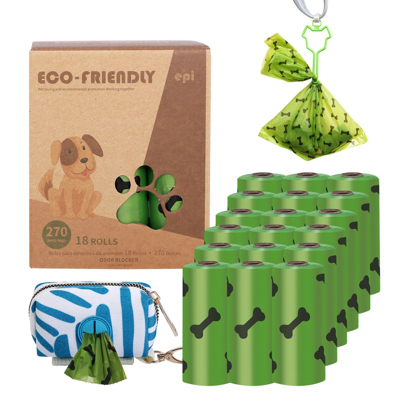 Dog Bags for Poop With Dispenser Bio Degradable Dog Cornstarch Eco Friendly Compostable Biodegradable Poop Bags for Pet Poop
