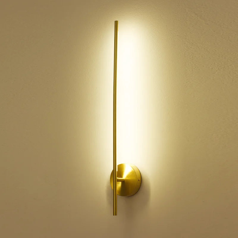 Nordic Modern Gold LED Wall Lamp Dimmable Bedside Indoor Lighting Aluminum Hotel Decor Living Room Bedroom Sconc