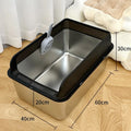 Wholesale Price Portable Large Space Removable Pet Supplies Stainless Steel  Pet Litter Box Toilet